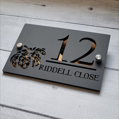 Custom Acrylic Metal house number signs with standoff-60cmx30cm