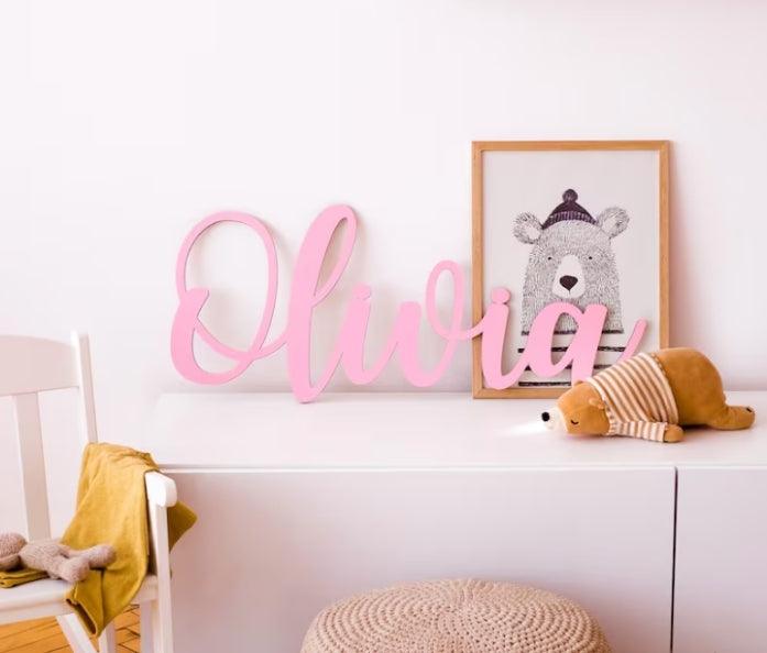 Custom Name Sign Personalized Wooden Name Sign for Nursery Wall Decor Wood Letters Baby Nursery Name Sign Wooden Sign Baby Name Sign
