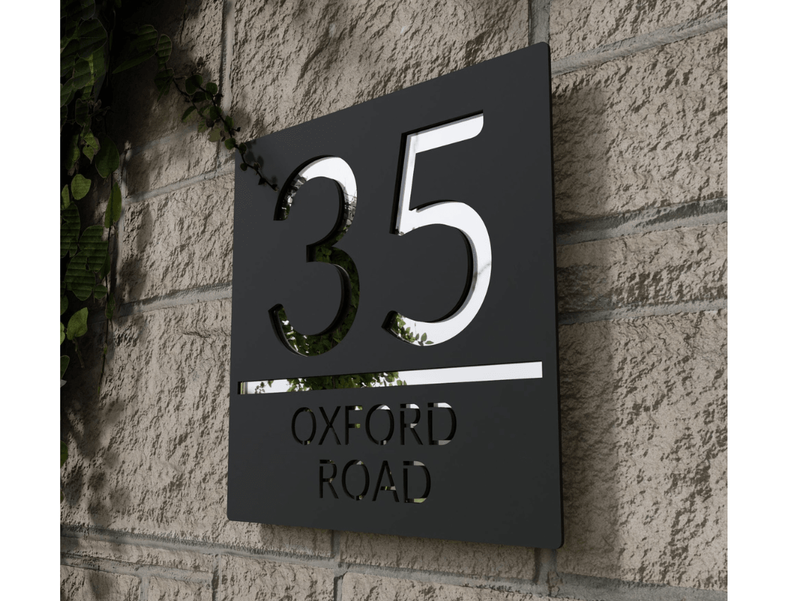 Personalized outdoor Number signs - 30x20cm - Laser Culture