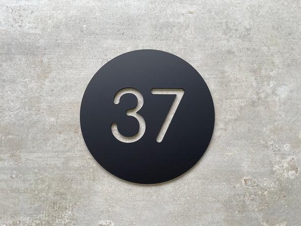 Personalized handcrafted House Number - Circle Number Cutout 20cm - Laser Culture