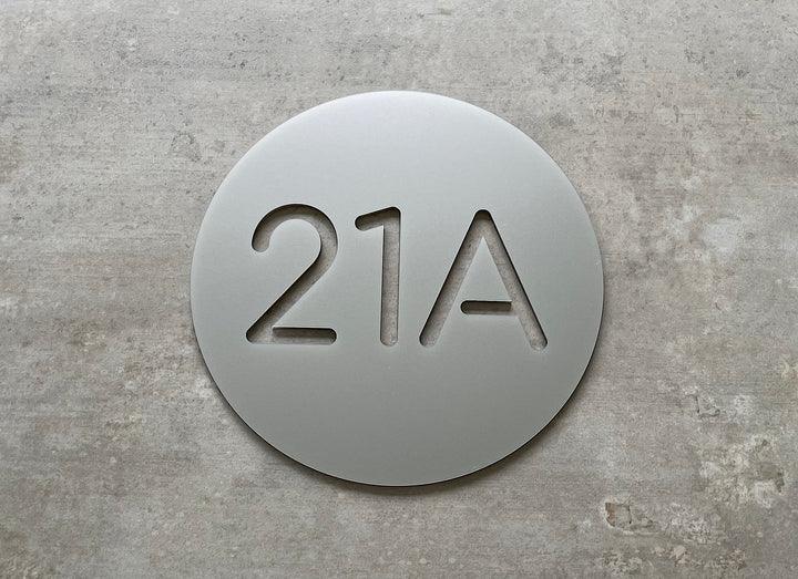 Personalized handcrafted House Number - Circle Number Cutout 20cm - Laser Culture