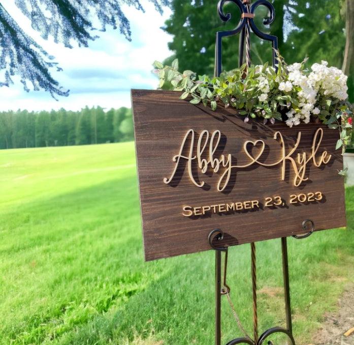 Personalized Wedding custom signs for couples - Laser Culture